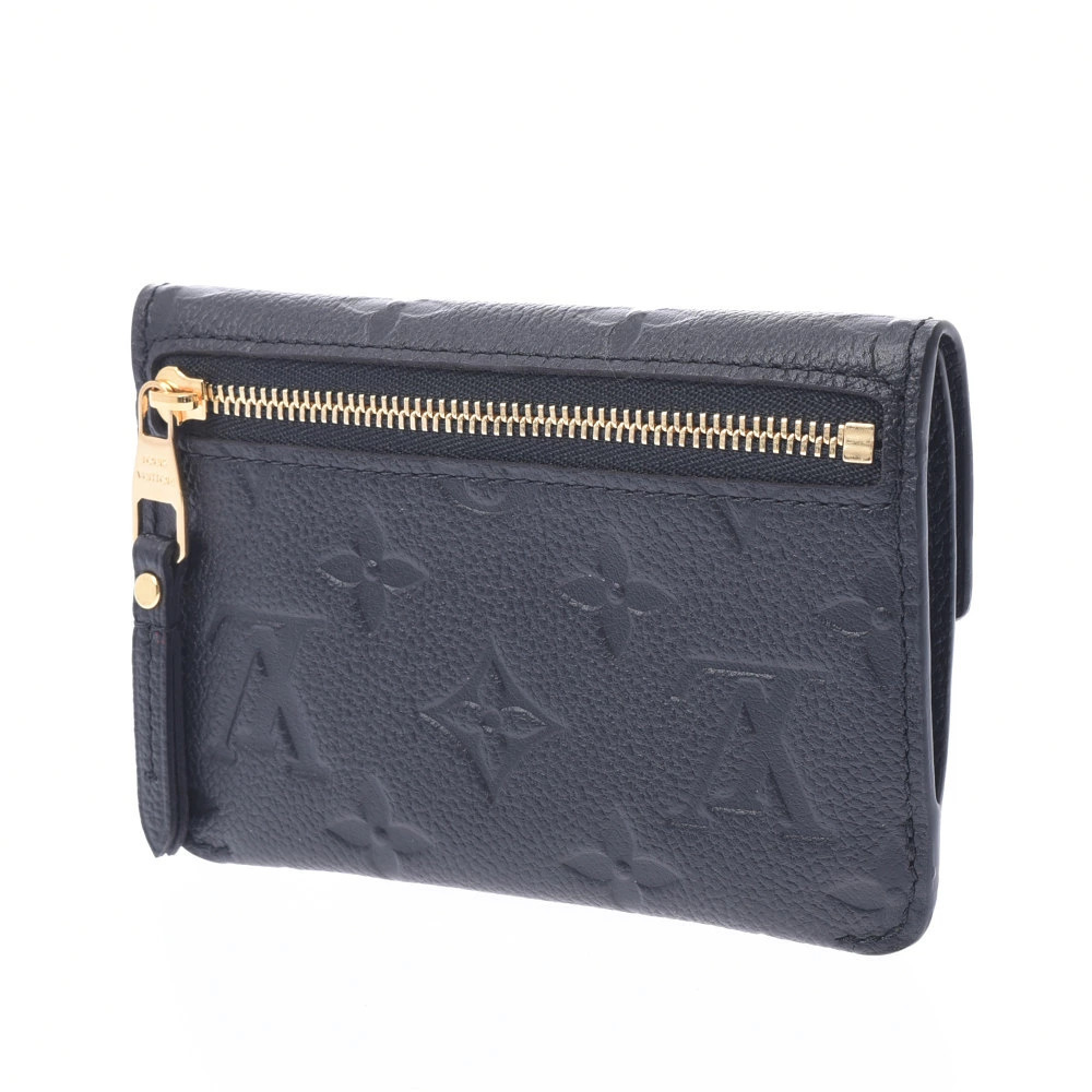 Louis Vuitton Pochette Leather Black Noir Empreinte Wallet Monogram Black